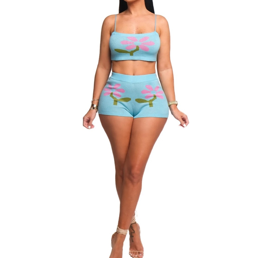 Blue short set